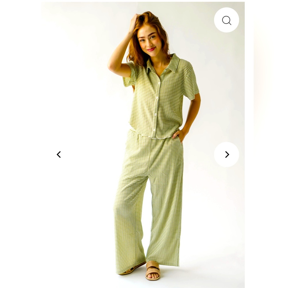 Piper & Scoot Gingham Green set